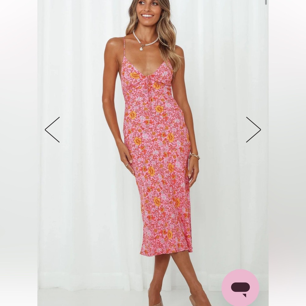 Hello Molly Spread The Word Midi Dress Pink Floral